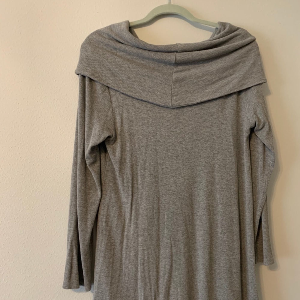 Gray Cowl Neck Sweater - Picture 3 of 5